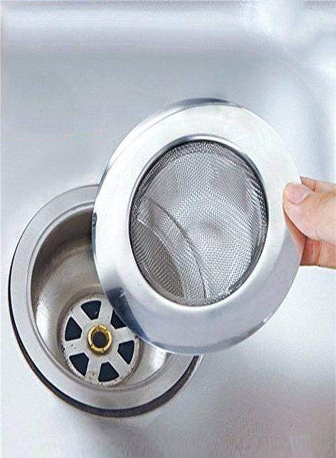 Kitchwish Stainless Steel Kitchen Sink Strainer Jali - Large Mesh Drain Filter for Wash Basin & Bathroom (10.5 cm, Silver) Pack of 2 - Image 3